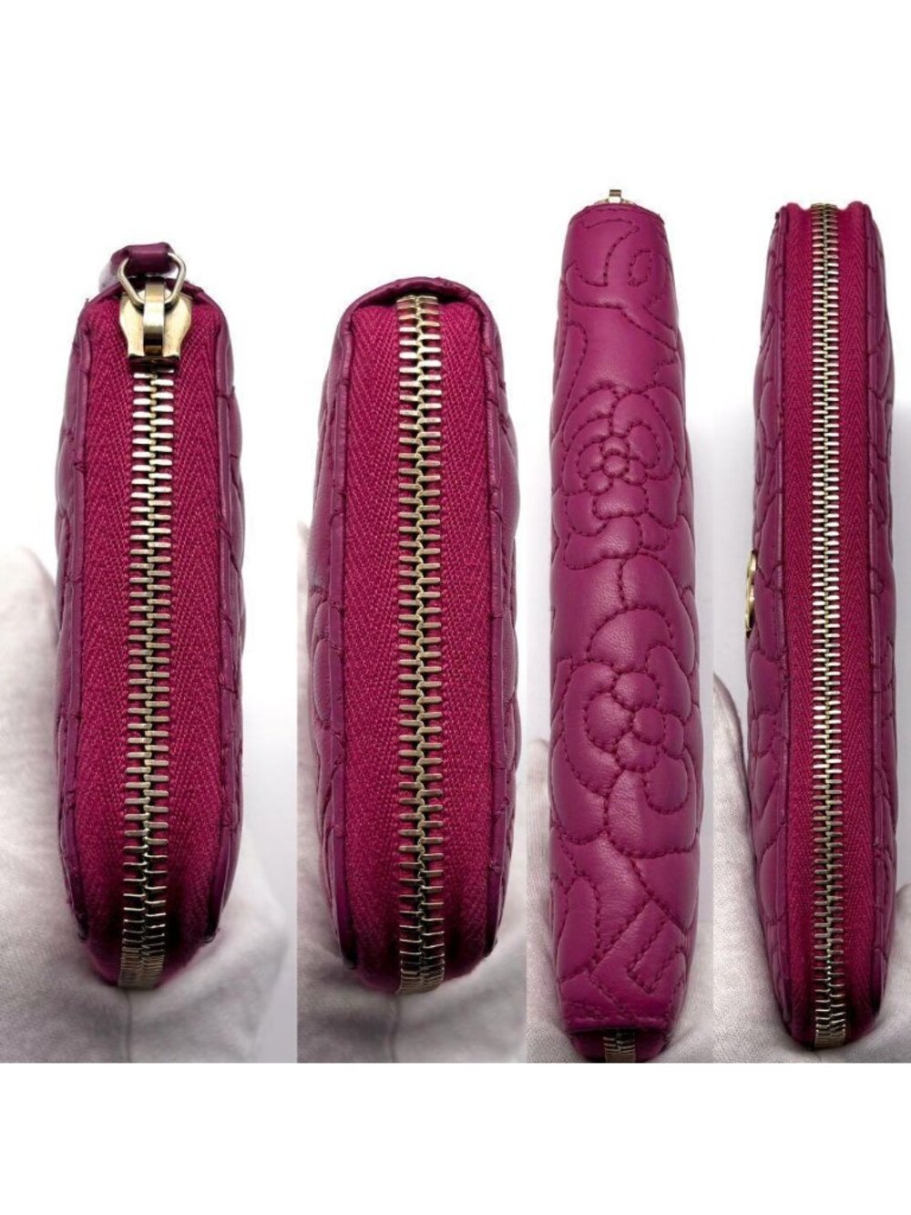 Chanel Wallet Camellia Stitch Round Zip - Picture 12 of 15